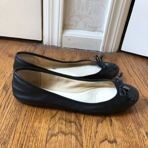 COACH BLK LTHR BALLET FLATS SZ 8